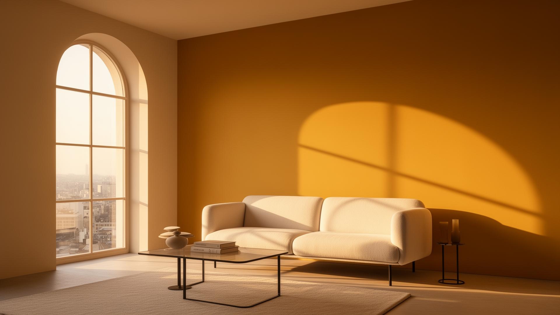 Warm ochre living room